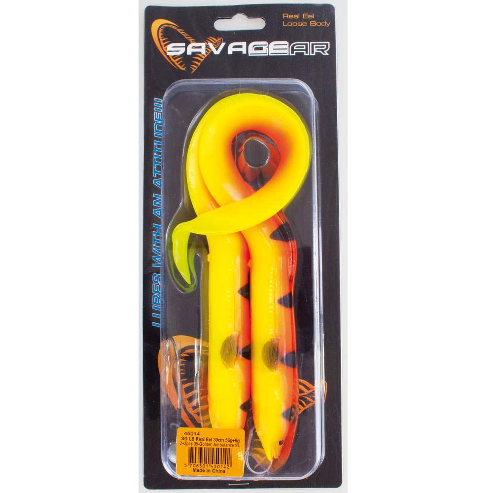 Savage Gear Real Eel Loose Body 2 Stück 30cm 56g 6g Jigkopf