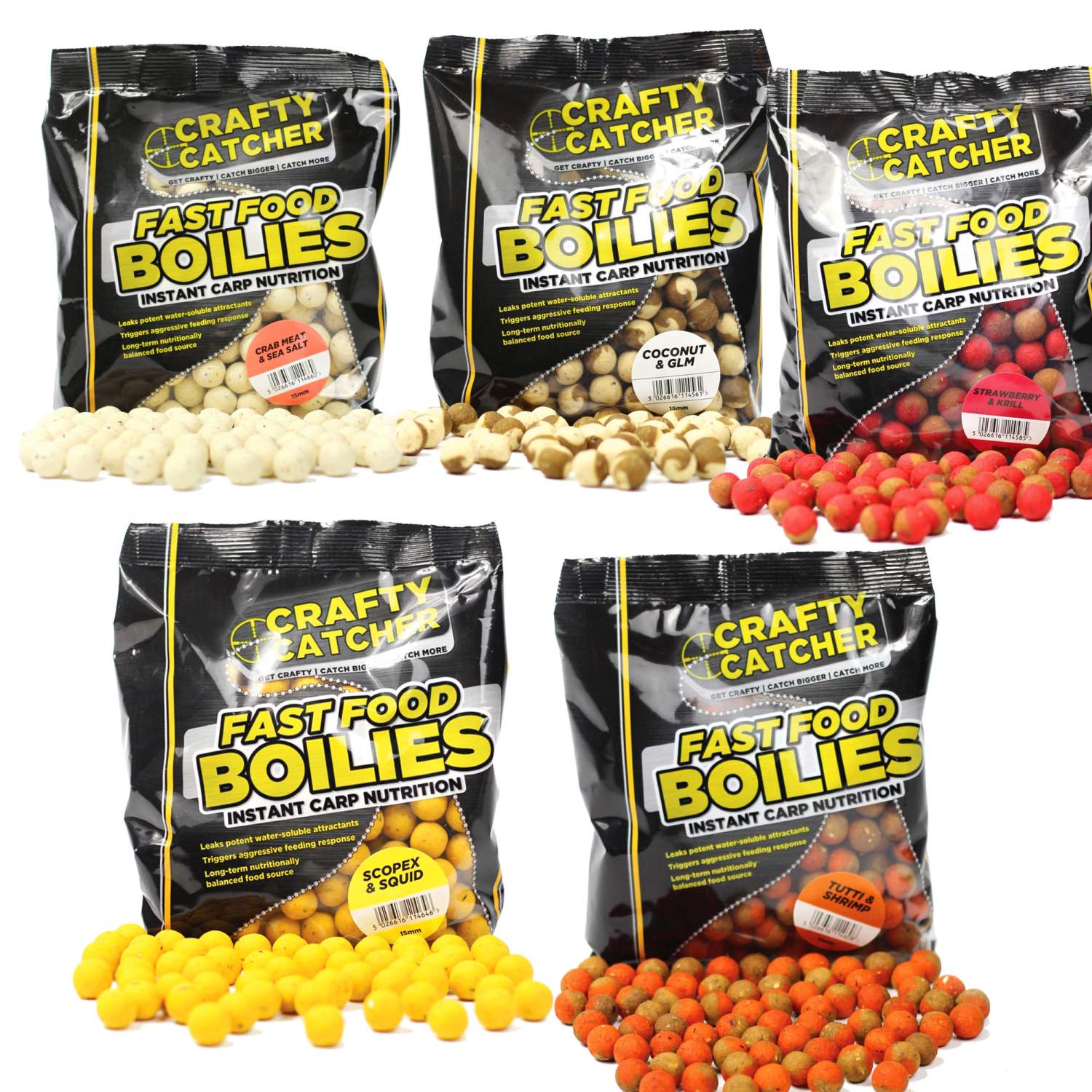 Crafty Catcher Fast Food Boilies Boilie Mm Crab Meat Sea Salt G