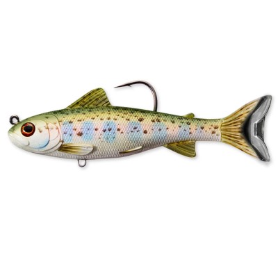 Live Target Trout Parr Swimbait - Gummifisch 13,1cm - Silver/Olive - 35g - 1 Stück