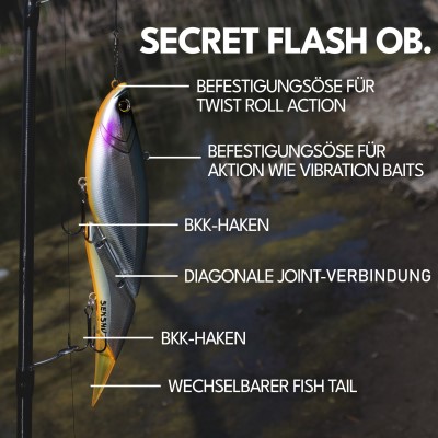 Senshu Van Gogh Swimbait 16cm - Secret Flash OB - UV Tail