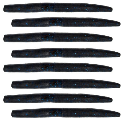 Senshu Ned Worm 8 Stück -11cm - 6g - Blue Glitter Black