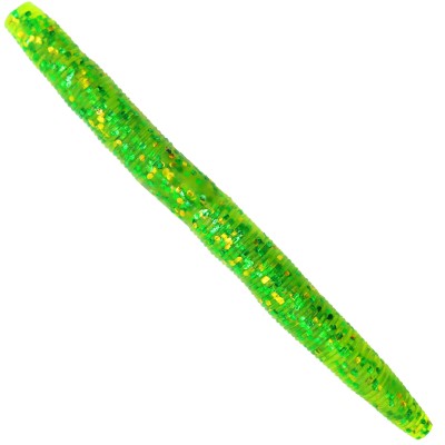 Senshu Ned Worm 8 Stück -11cm - 6g - Gold Glitter Chartreuse