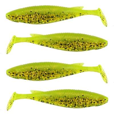 Senshu Real Roach Shad, 4 Stück - 10cm - 9g - Lime Glitter