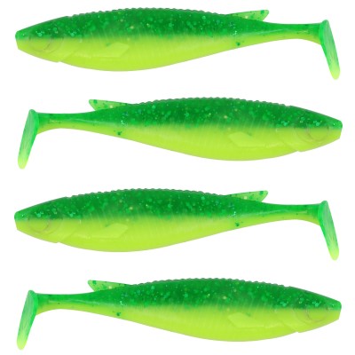 Senshu Real Roach Shad 4 Stück - 10cm - 9g - Lime & Chartreuse