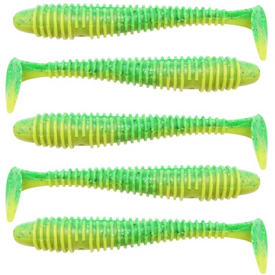 Team Deep Sea Seaworm Jr., 5 Stück - 12cm - 12g - Lime Yellow