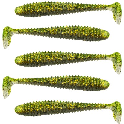 Team Deep Sea Seaworm Jr., 5 Stück - 12cm - 12g - Golden Moss