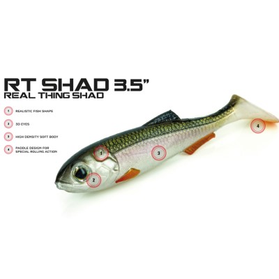 Molix Real Thing Shad, 11,40cm - UV Orange Tail