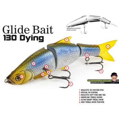 Molix Glide Bait 130F Dying 13cm - Dark Gill Orange