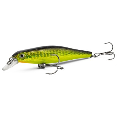 Senshu X-Minnow - Wobbler 8cm - black chartreuse - 6g - 1Stück