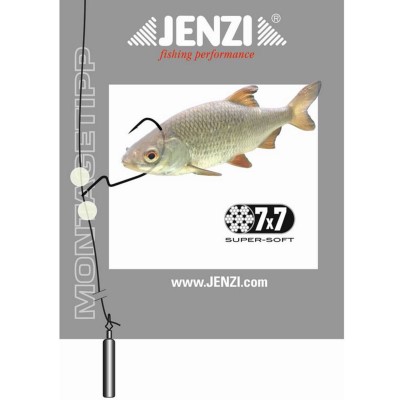 Jenzi 7x7 Drop-Shot Rig mit Offset-Haken - Finesse Rig Gr.2/0 - 40cm+60cm - 1 Stück