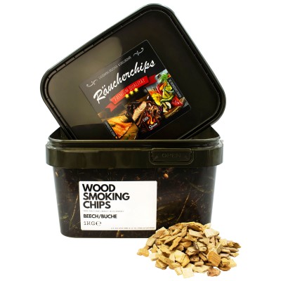 Eversmoke Premium BBQ Räucherchips im Eimer I Wood Chips in a Bucket 1kg - Beech/Buche