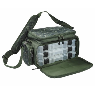 Mitchell MX Camo Stacker Bag M inkl. 3 Boxen - Angeltasche 38x20x23cm - 1Stück