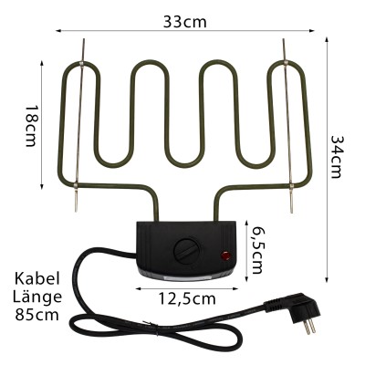 EuroCatch Elektrisches Heizelement für Räucheröfen Heizspirale 2000Watt - 220V