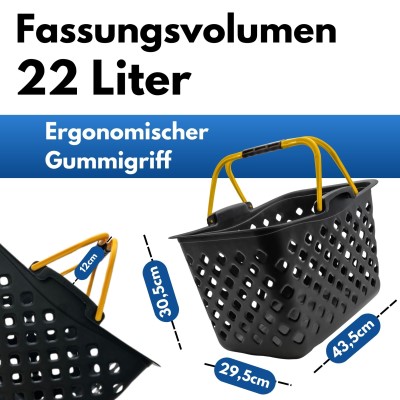 Pro Tackle Einkaufskorb 22l mit Tragebügel stapelbar