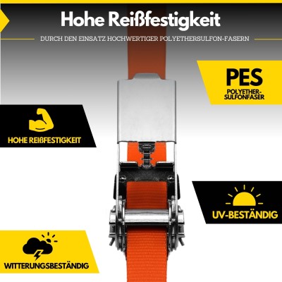 Fatbox Spanngurt mit Ratsche entspricht DIN EN12195-2, nur zurren, nicht heben 25mm x 6m, 3er SET Mixed, Losende Länge: 5,5m, Festende Länge: 0,5m