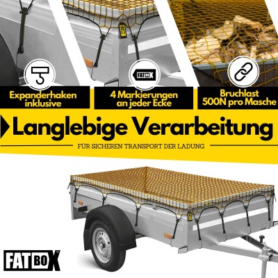 Fatbox Anhängernetz XXL - 4,00 x 2,50 m