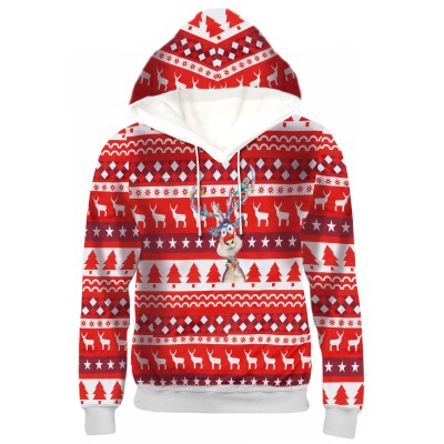 Christmas Hoodie - Weihnachtspullover Gr. 2XL - rot/weiß