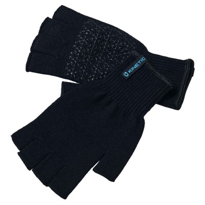 Kinetic Merino Wool Half Finger Glove - Handschuh Black - One Size