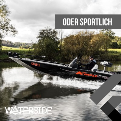 Waterside Reclining Dark Series Captains Deluxe Low mit klappbaren Armlehnen - Bootssitz Charcoal-Black - Low