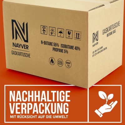 NAYVER Propan-Butan Mix Gaskartusche MSF-1A - Butangas Butan-Propan Gemisch - 4 Stück