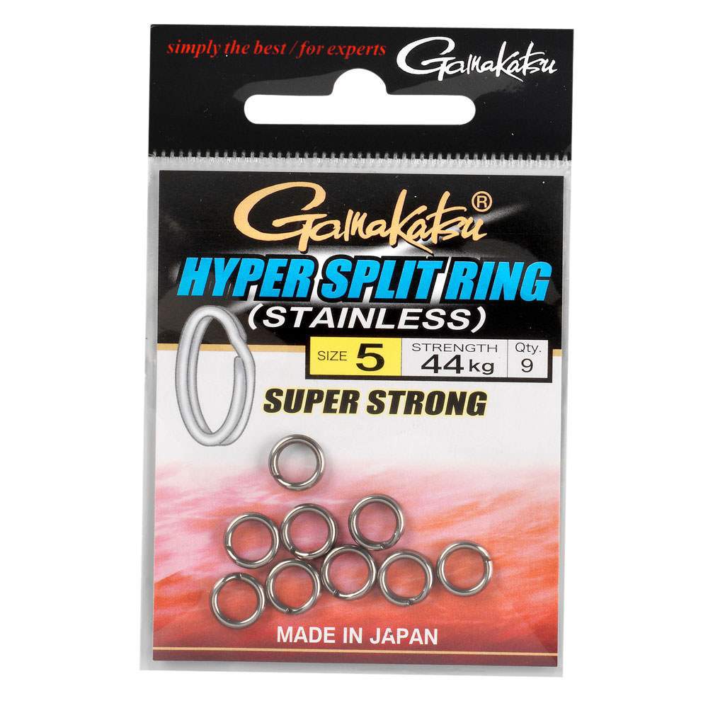 Gamakatsu Hyper Split Ring 2 Stainless Black Nickel Gr2 12stück
